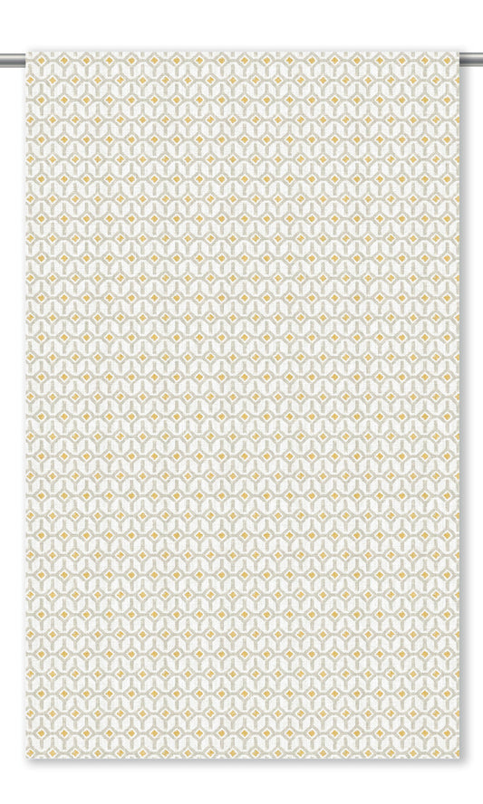 Geometric Trellis Drapes (Steel Gray/ Ochre)