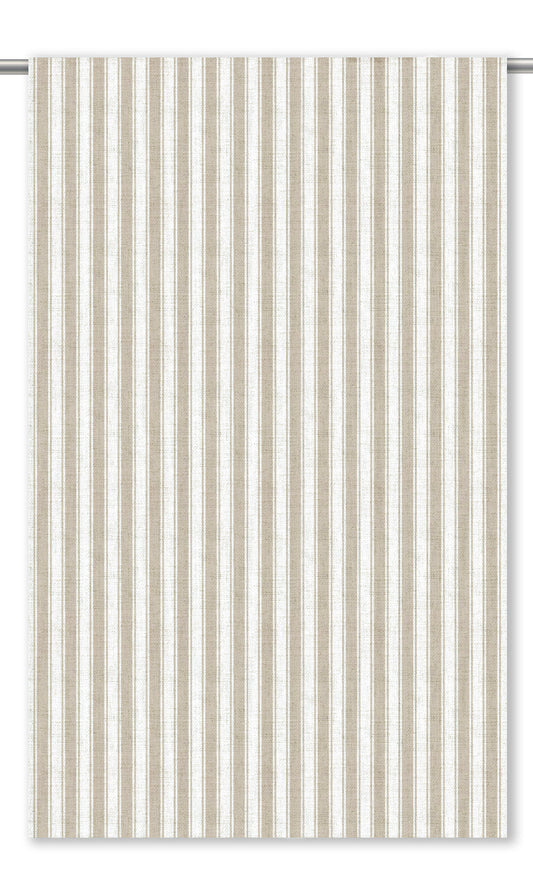 Ticking Stripe Home Decor Fabric By the Yard (Wheat Beige/ White)