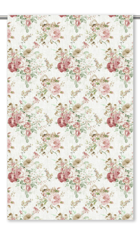 English Floral Roman Shades (Pale Crimson/ Blush Pink/ Soft Green)