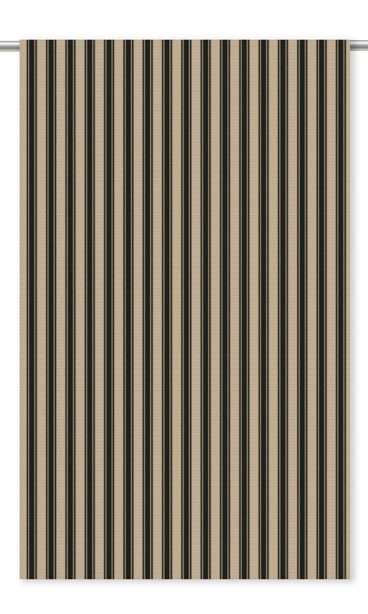 Ticking Stripe Home Decor Fabric By the Yard (Beige/ Black)