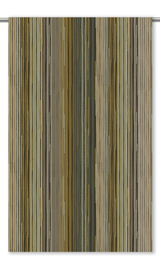 Abstract Striped Velvet Roman Shades (Ochre/ Forest Green/ Greige)
