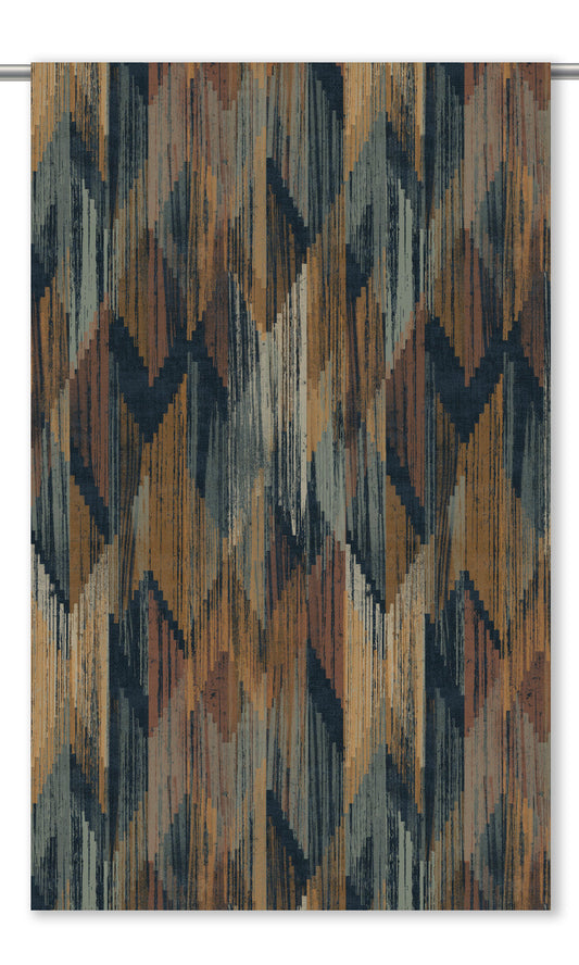 Abstract Chevron Velvet Roman Blinds (Dark Caramel/ Sage Gray/ Navy Blue)