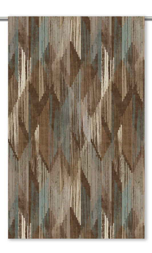 Abstract Chevron Velvet Roman Blinds (Espresso Brown/ Taupe/ Moss Gray)