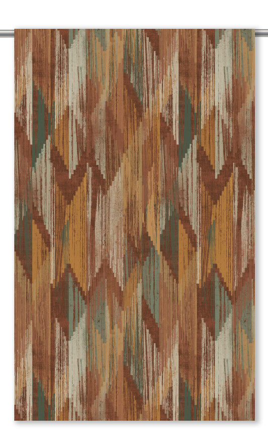 Abstract Chevron Velvet Roman Blinds (Honey Brown/Mahogany Brown/ Dark Olive)