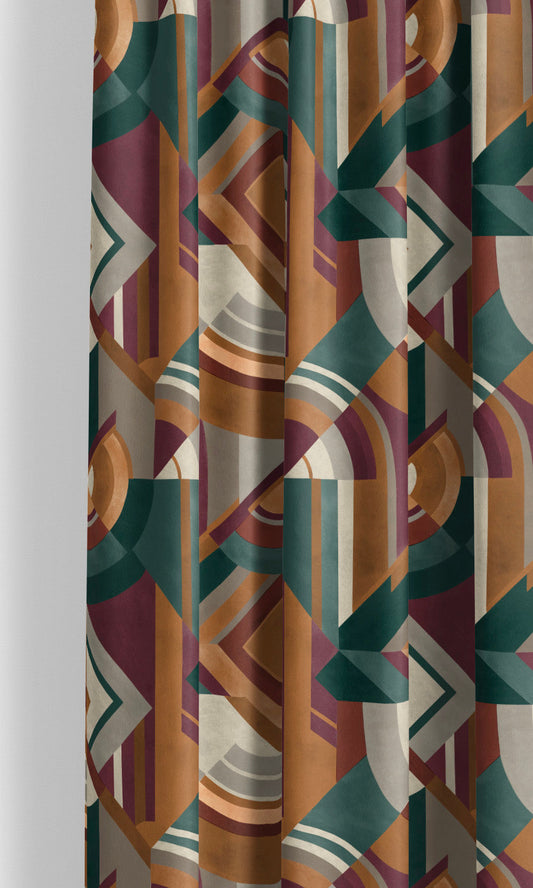 Modern Abstract Velvet Roman Shades (Dark Caramel/ Burgundy/ Deep Forest Green)