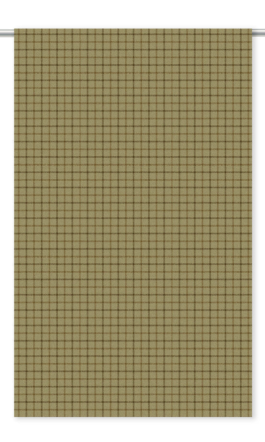 Tattersall Check Velvet Roman Blinds (Hazelwood Beige/ Chocolate Brown)