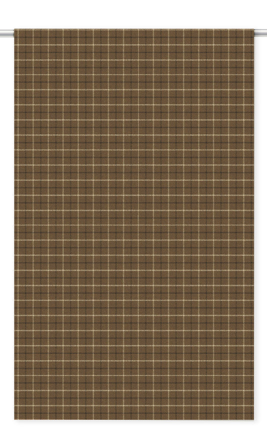 Tattersall Check Velvet Roman Shades (Tawny Brown/ White/ Dark Gray)