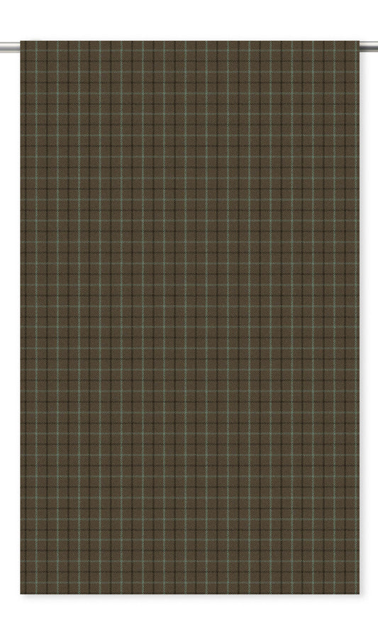 Tattersall Check Velvet Window Shades (Cinnamon Brown/ Hickory Brown)