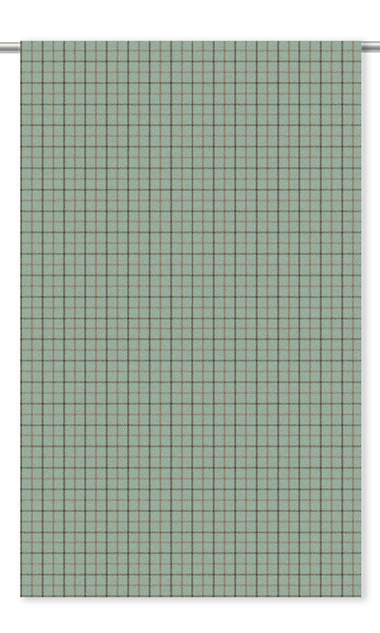 Tattersall Check Velvet Roman Blinds (Duck Egg Blue/ Brown)