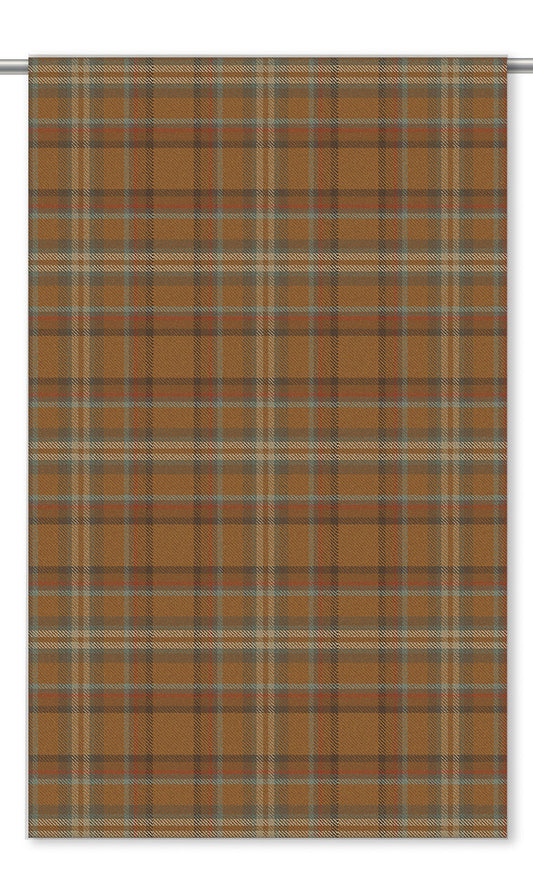 Plaid Velvet Fabric Blinds (Tawny Brown/ Burnt Orange/ Red/ Blue)