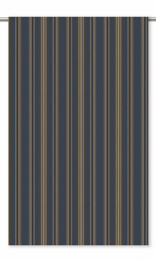 Striped Velvet Roman Shades (Midnight Blue/ Cinnamon Brown/ Beige)