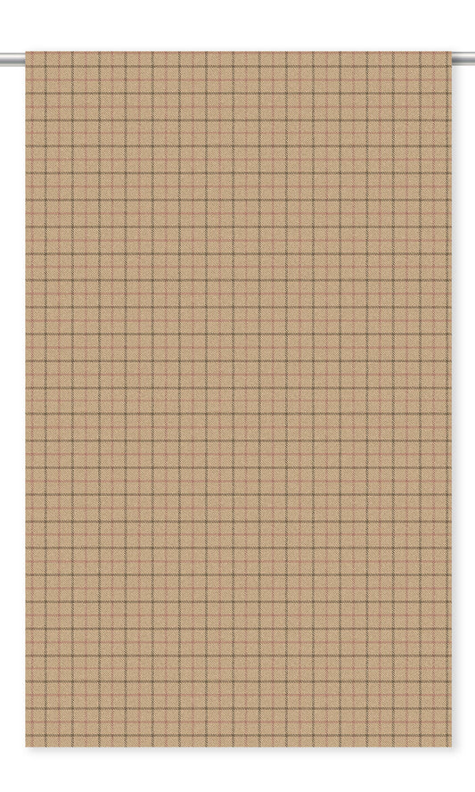 Tattersall Check Velvet Home Decor Fabric By the Yard (Salmon Beige/ Olive Brown/ Rose Pink)