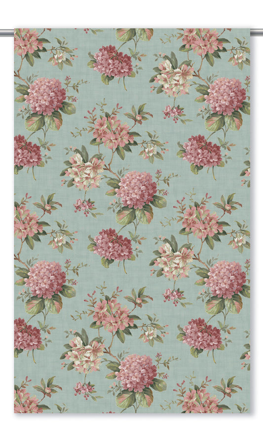 Floral Velvet Roman Shades (Powder Blue/ Blush Pink/ Pale Green)