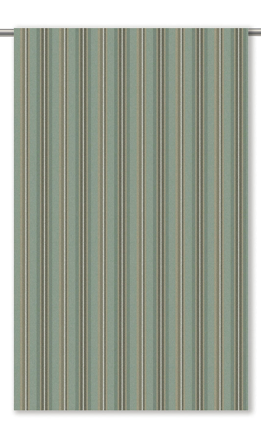 Striped Velvet Home Decor Fabric By the Yard (Duck Egg Blue/ Brown)