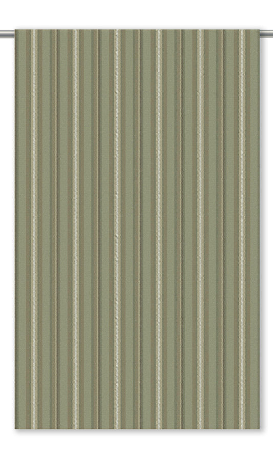 Striped Velvet Home Decor Fabric By the Yard (Greenish Beige/ Olive Brown/ White)
