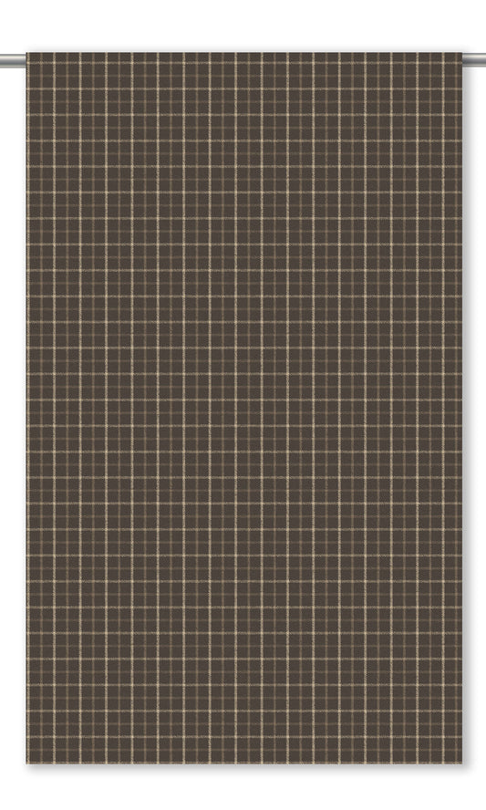 Tattersall Check Velvet Fabric Blinds (Dark Brown/ Beige)