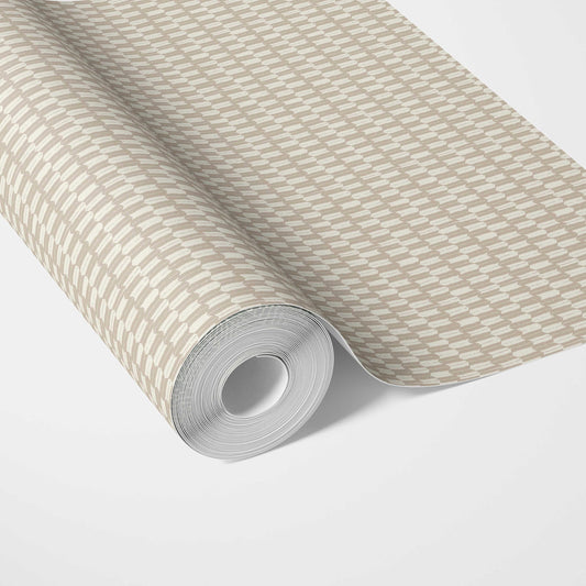 Modern Neutral-Toned/ Micro-Patterned Traditional Wallpaper (Beige/ White)