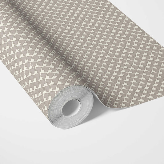 Neutral-Toned/ Small Geometric Print Traditional Wallpaper (Gray/ Greige)