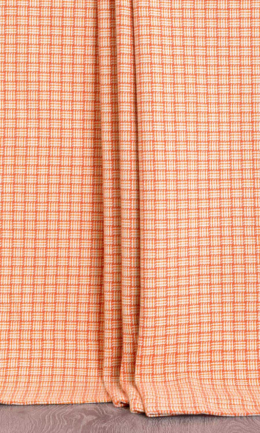 Basketweave Cotton Blinds (Orange/ Candy Red)