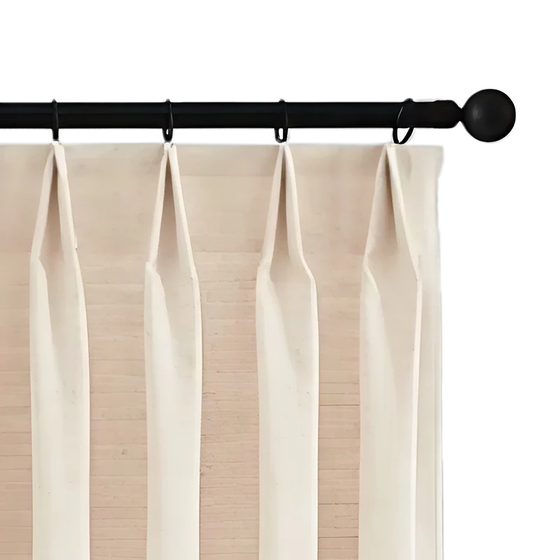 Beige euro double pinch pleat curtain 
