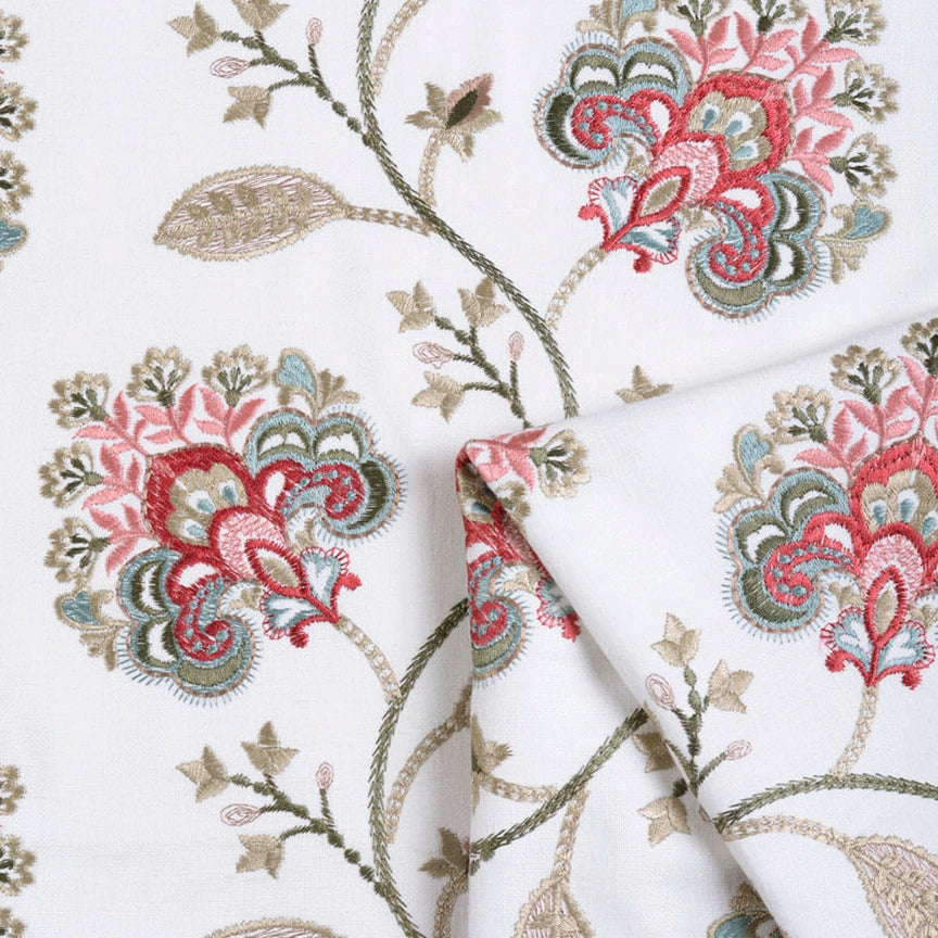 Embroidery floral scalloped valance