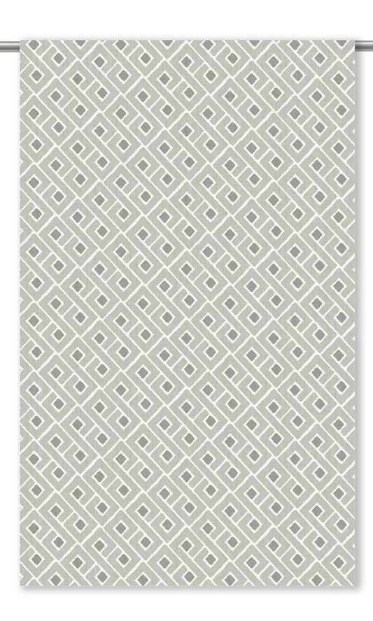 Lattice Check Window Curtains (Cloud Gray/ Steel Gray)